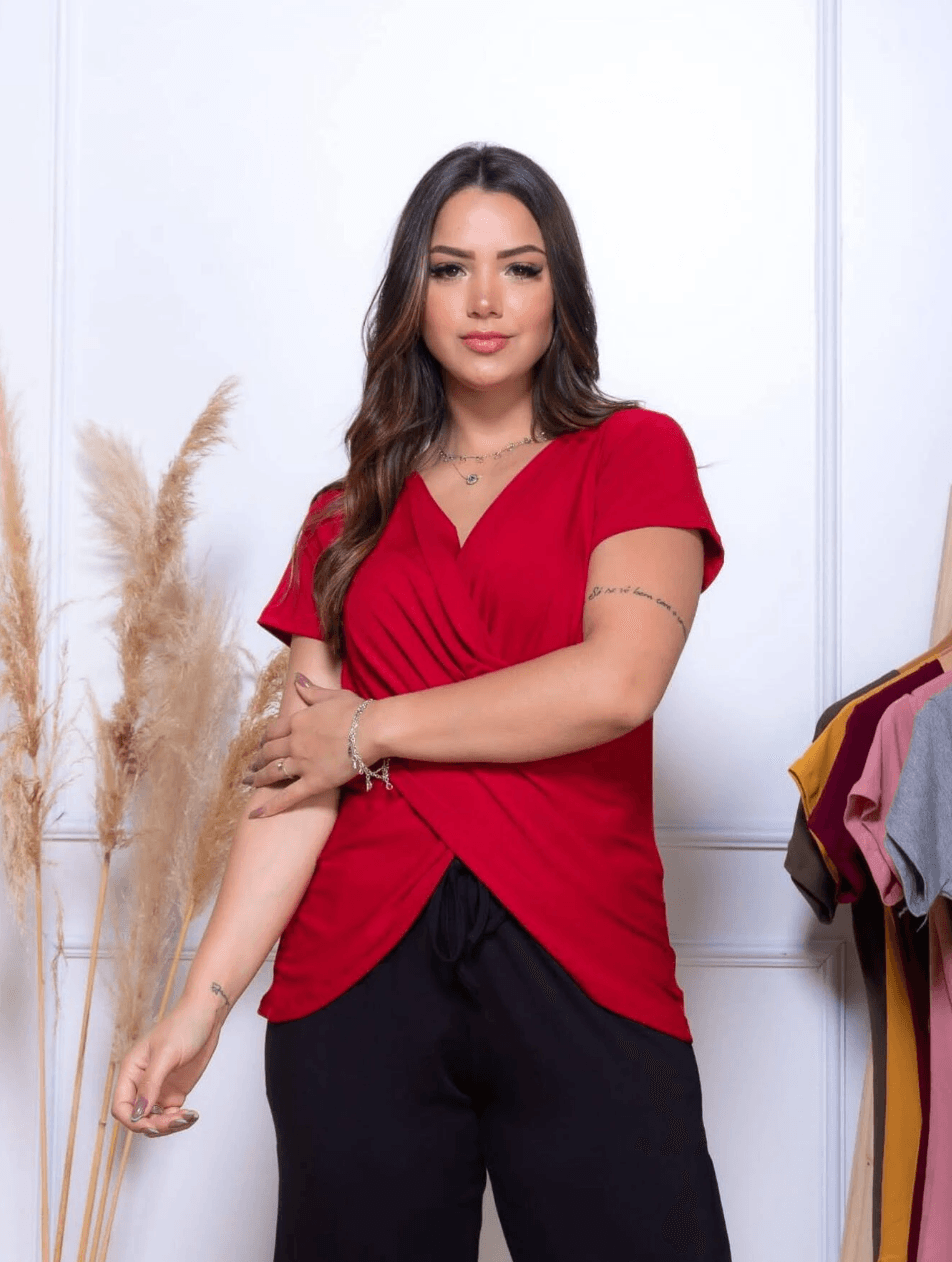Blusa Transpassada Red - Antônia's Boutique