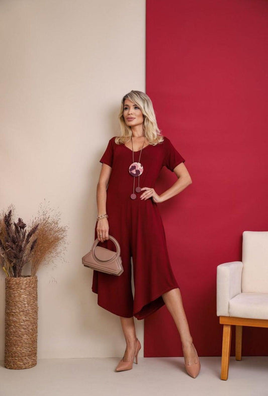 Macacão Pantacourt Marsala - Antônia's Boutique